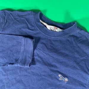 Retro Fox Mens Long Sleeve T Shirt Crew Neck‎ Blue Fox Logo Casual